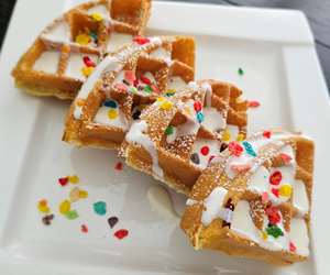 Waffles served during brunch