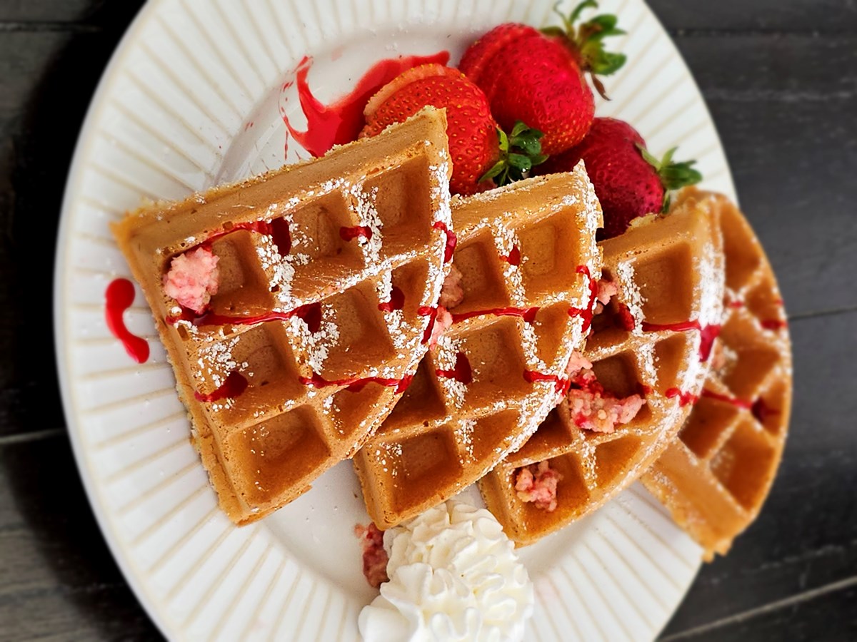 Waffles served during brunch