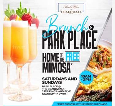 Park Place Brunch Flyer Free Mimosa