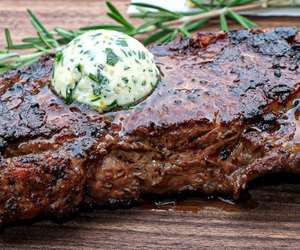 grilled steak with compound butter